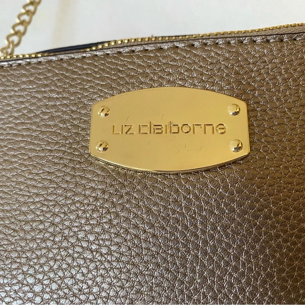Liz Claiborne Gold Textured Crossbody Bag